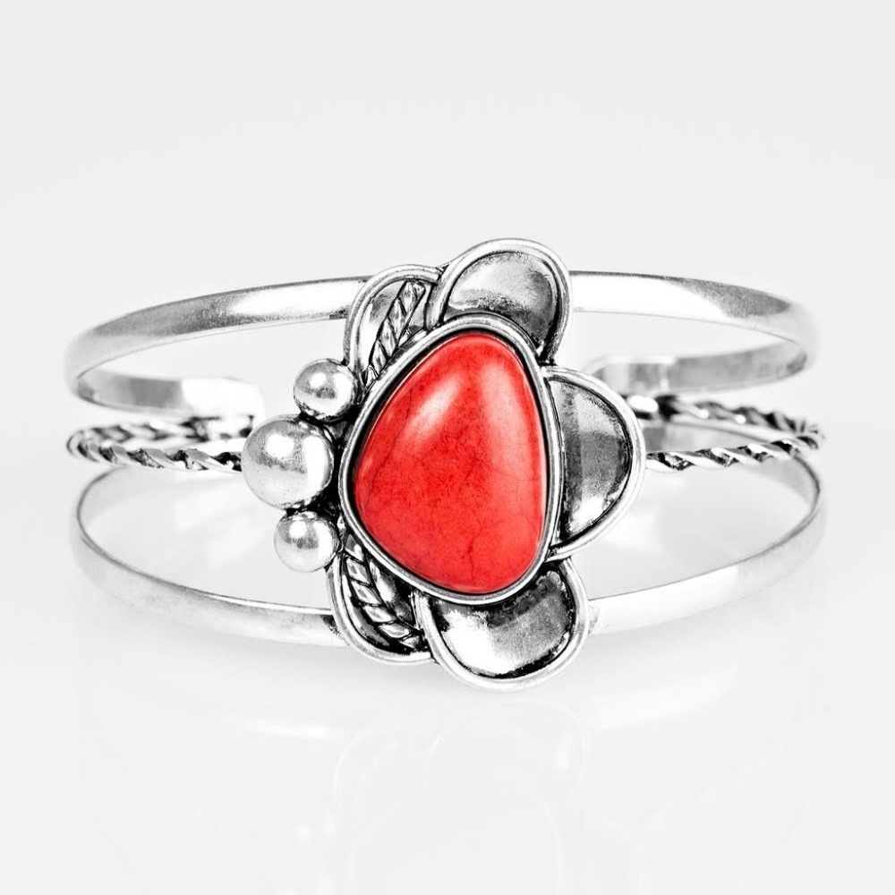 Red and Silver Beautiful Cuff Bracelet